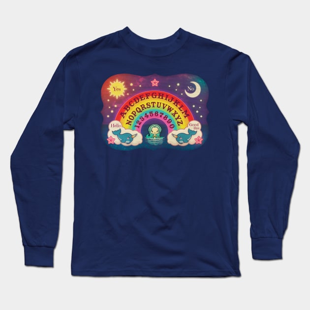 Rainbow Mermaid Spirit Board Long Sleeve T-Shirt by Ellador